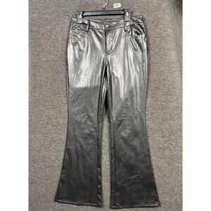 Dollhouse Vegan Leather Biker Pants Womens Size 9/10 Black High Rise Flare Leg